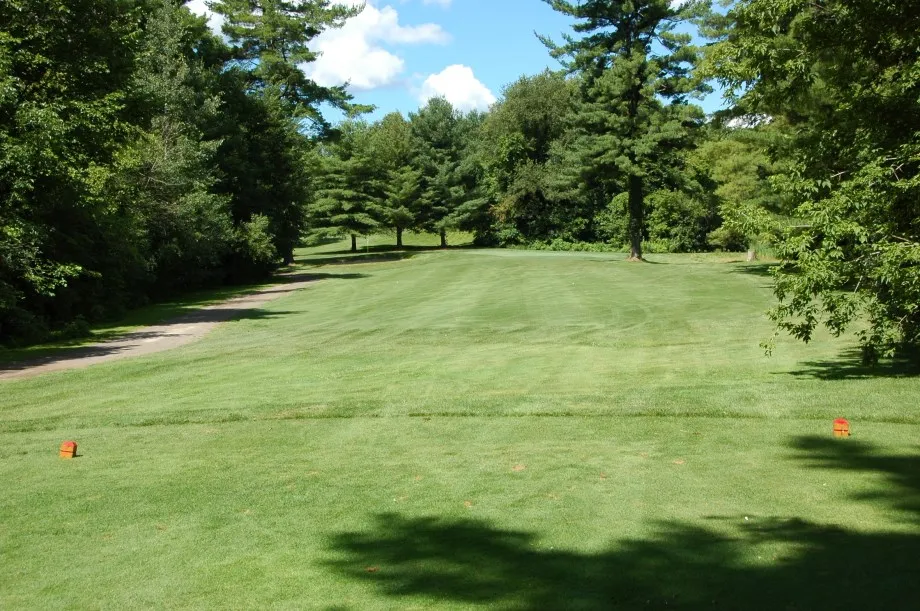 Golf course fairway with trees
