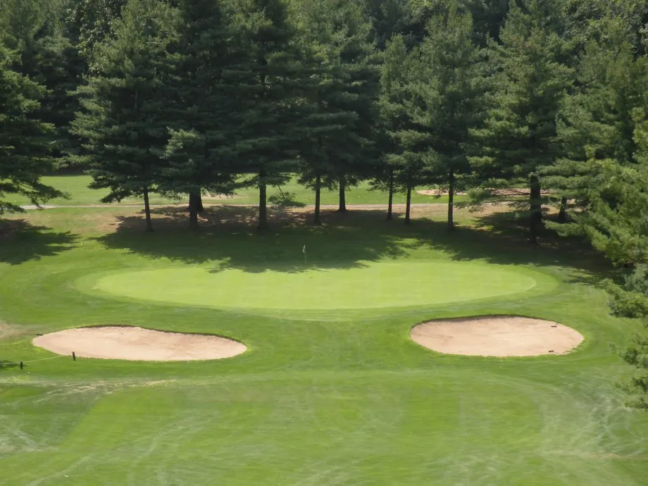 Golf course with bunkers